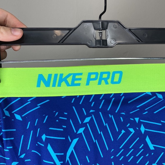 Nike Pro DriFit Blue Green Capri Leggings Size Small Womens Exercise Pants - Picture 6 of 6